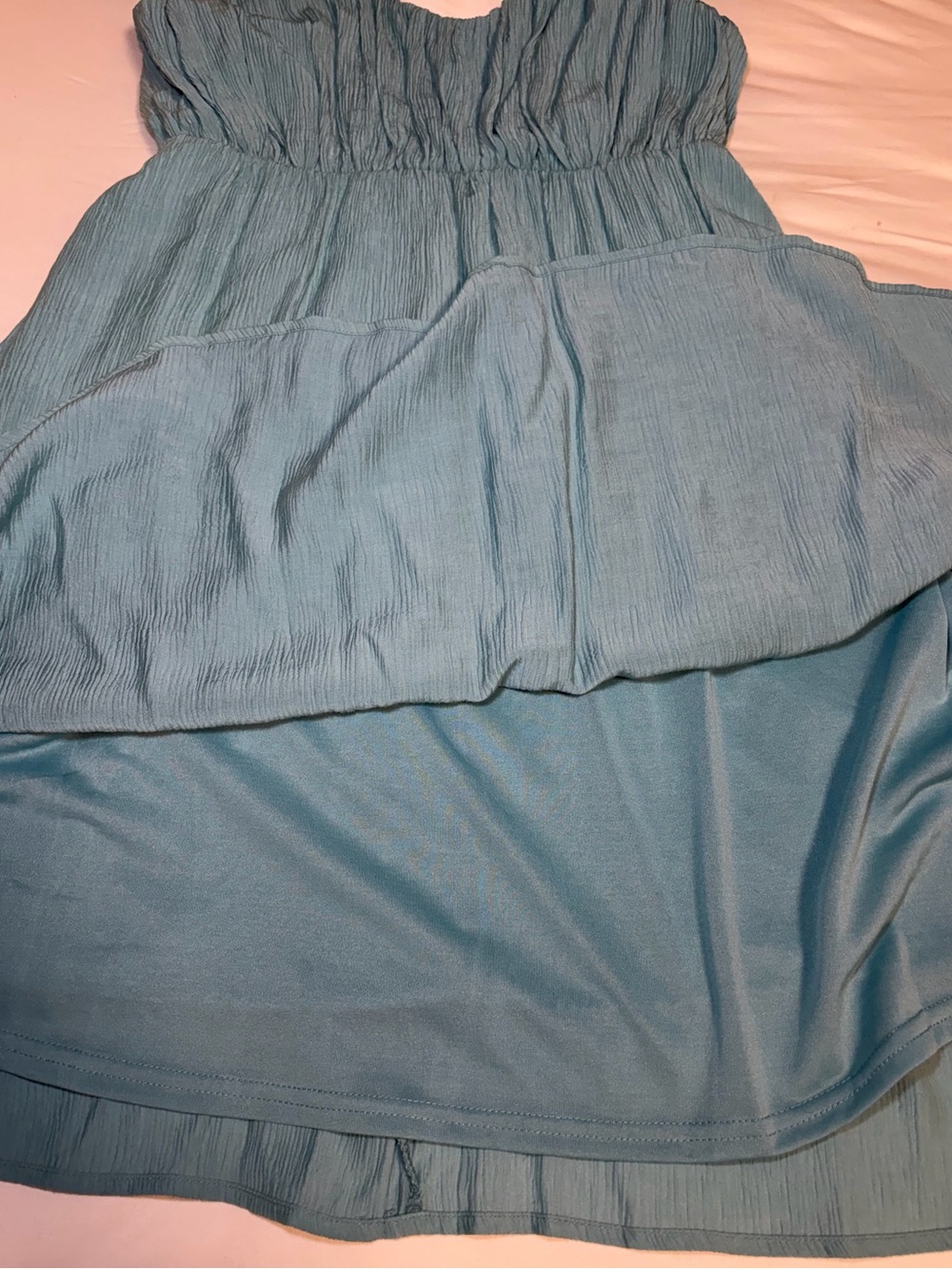 Blu Pepper Aqua Blue Sleeveless Ruched Fit & Flare Dress Women’s Medium - Picture 3 of 6